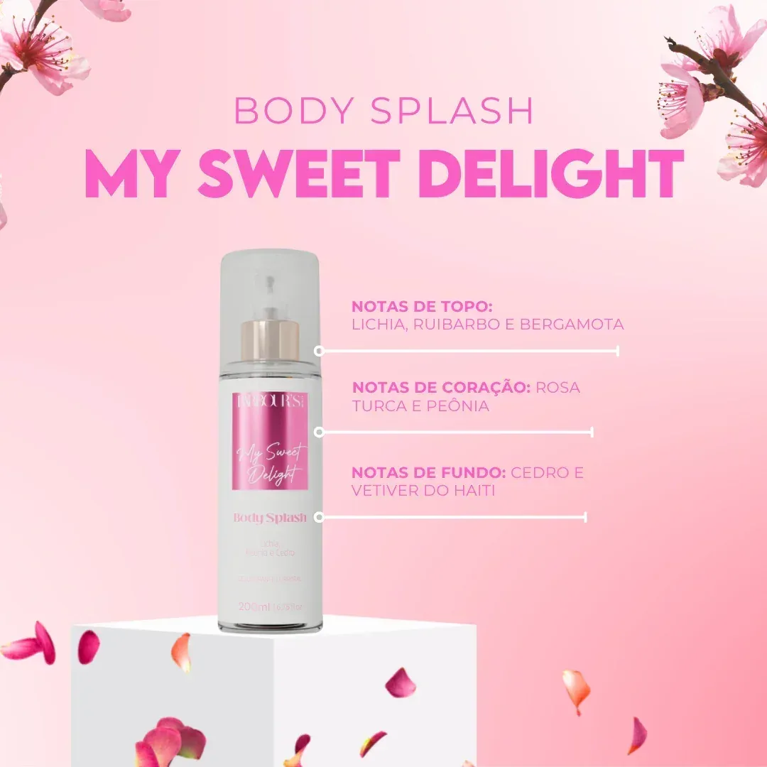 Body Splash My Sweet Delight Desodorante Colônia 200ml 3