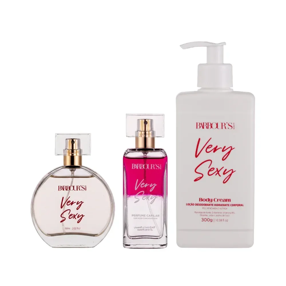 Kit Desodorante Colônia, Body Cream e Perfume Capilar Very Sexy