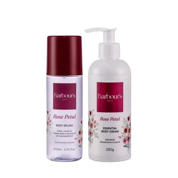 Kit Body Splash + Essential Body Cream Rose Petal + Necessaire 3